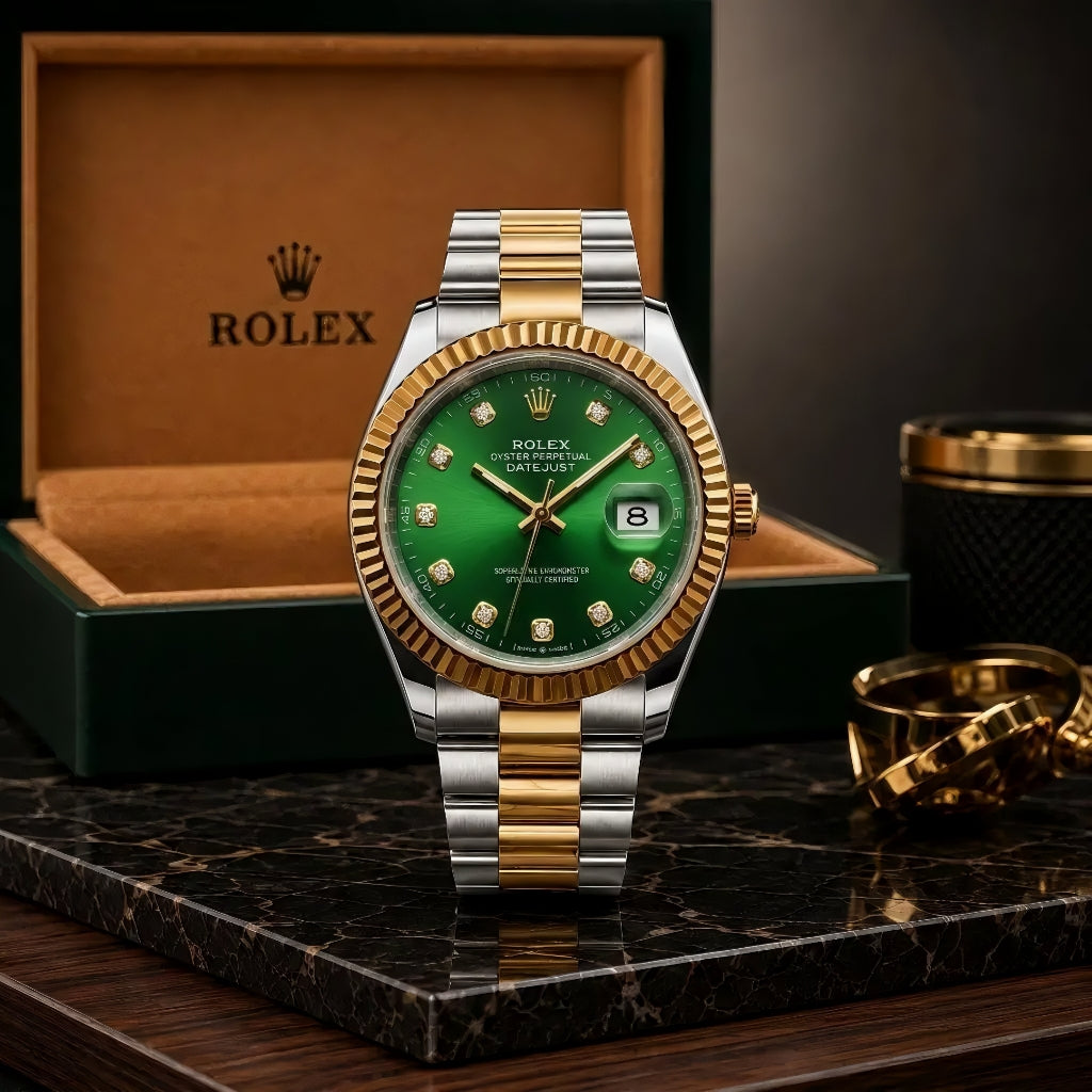 Rolex Datejust Two-Tone Green Dial With Premium Packaging
