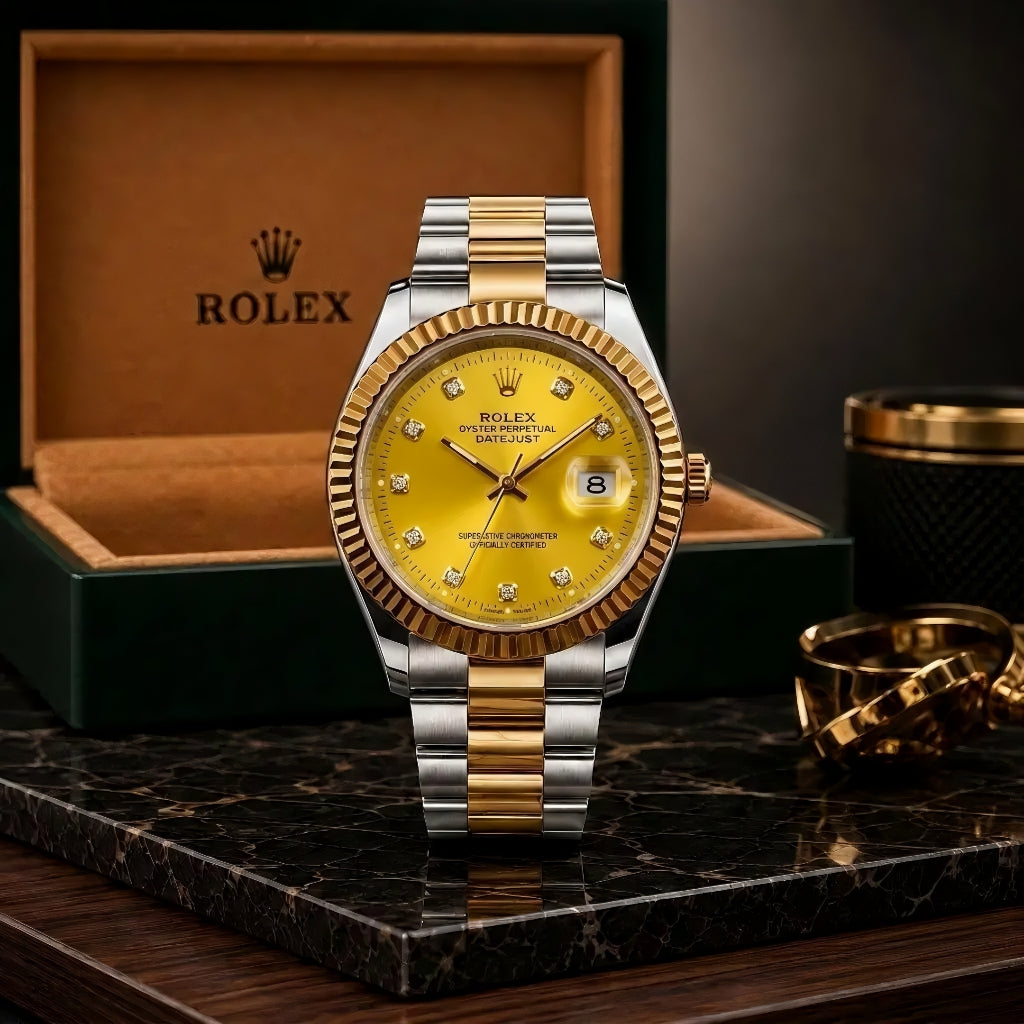 Rolex Datejust Two-Tone Golden Dial With Premium Packaging