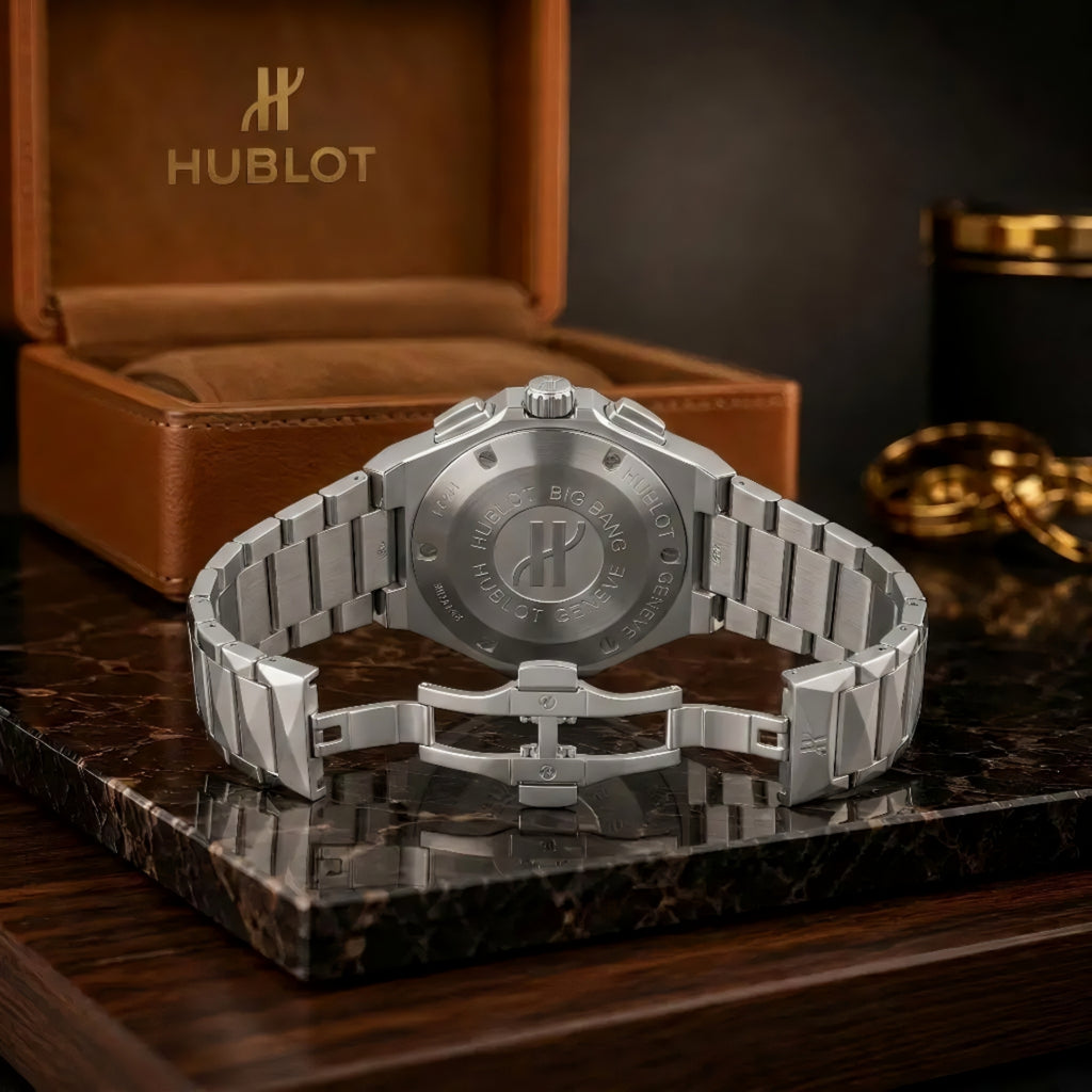 Hublot Classic Fusion Silver Diamond Bezel Chain With Skeleton White Dial With Premium Packaging