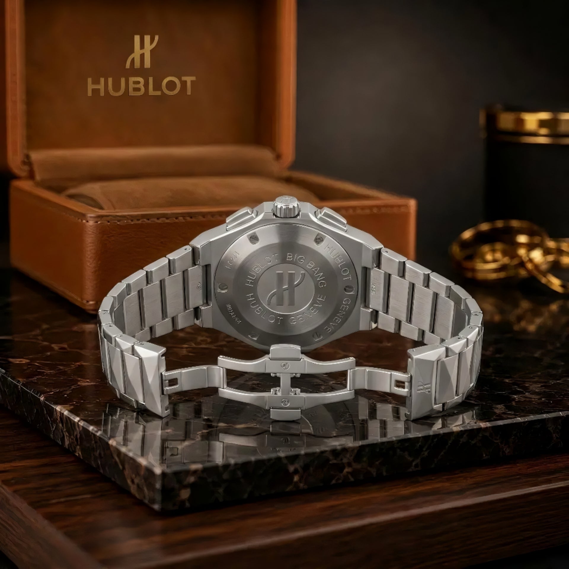 Hublot Classic Fusion Silver Diamond Bezel Chain With Skeleton White Dial With Premium Packaging
