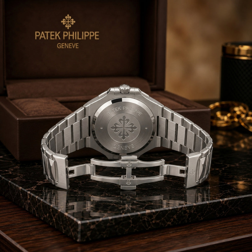 Patek Philippe Nautilus Silver Chain With Grey Dial With Premium Packaging